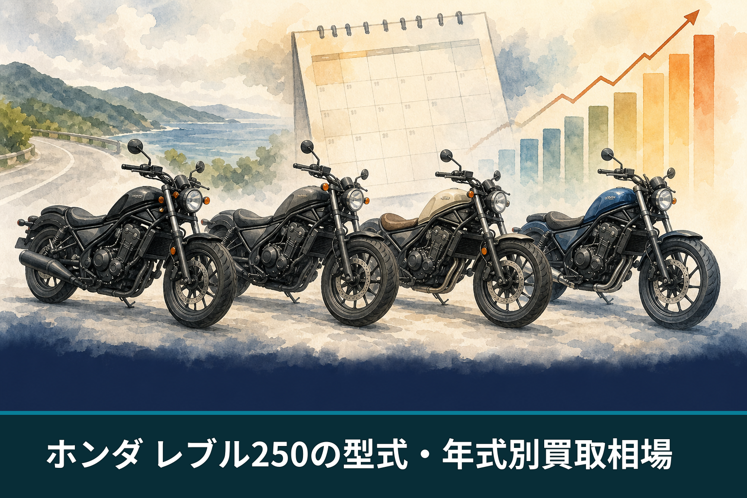 ホンダ レブル250の型式・年式別買取相場