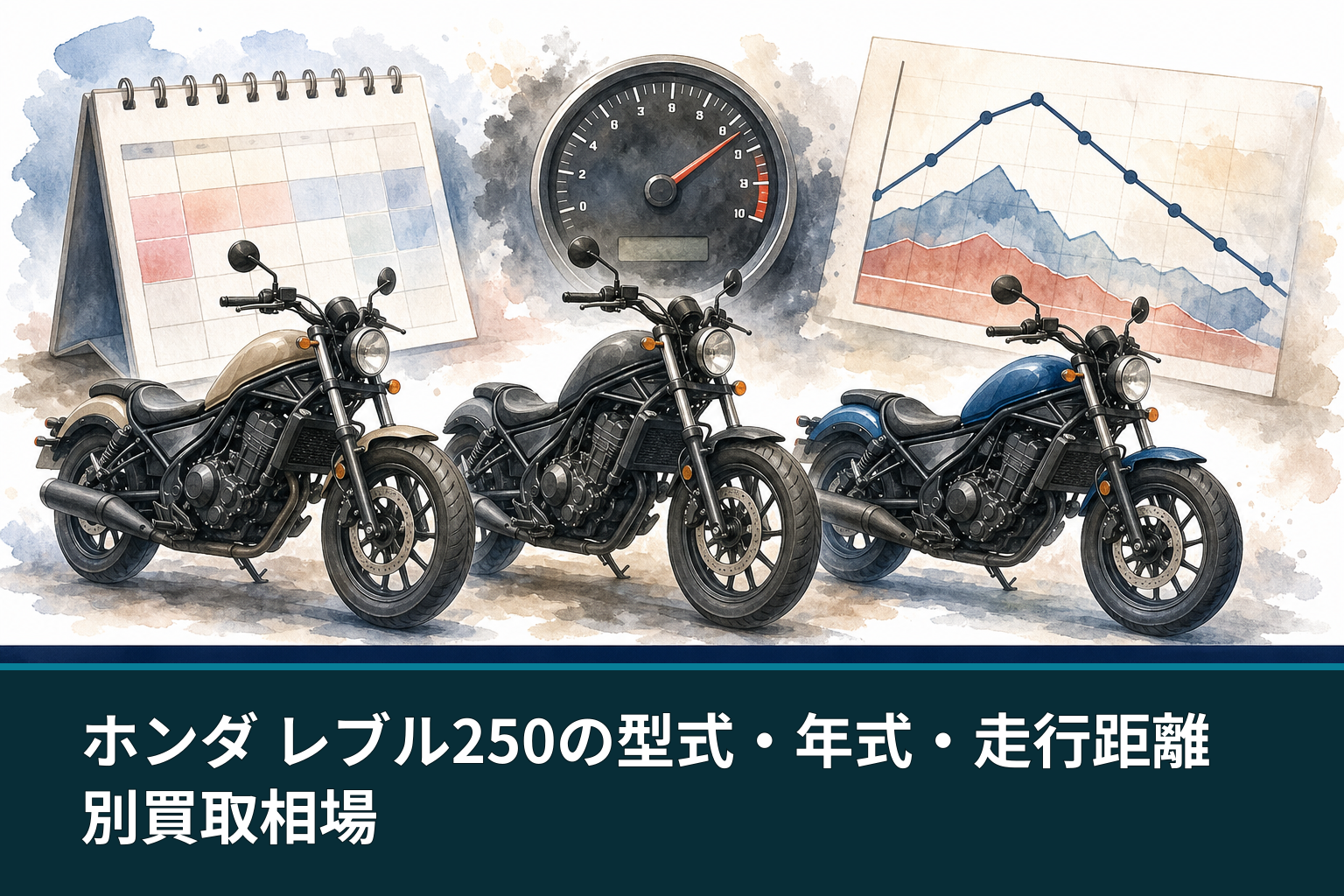 ホンダ レブル250の型式・年式・走行距離別買取相場