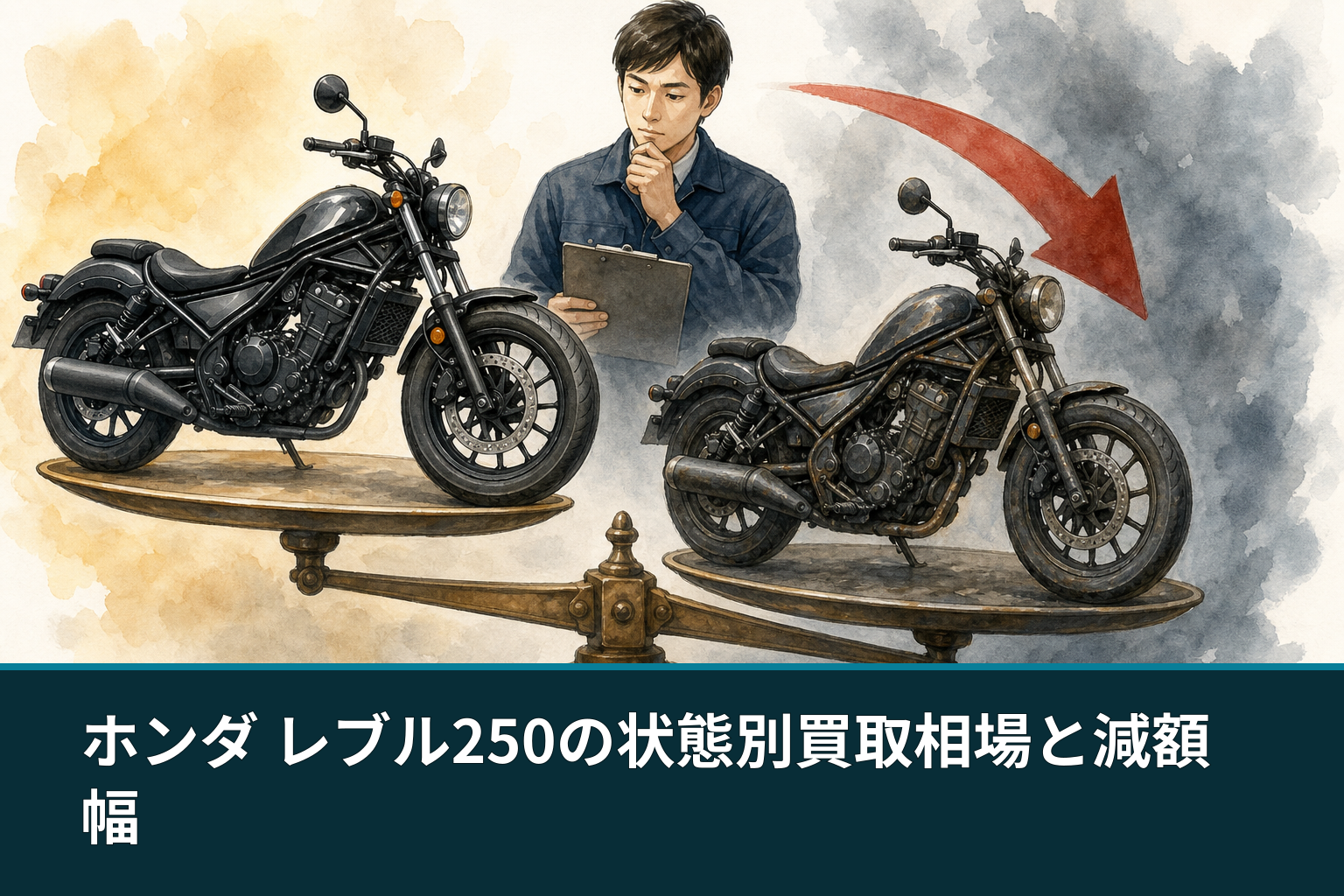 ホンダ レブル250の状態別買取相場と減額幅