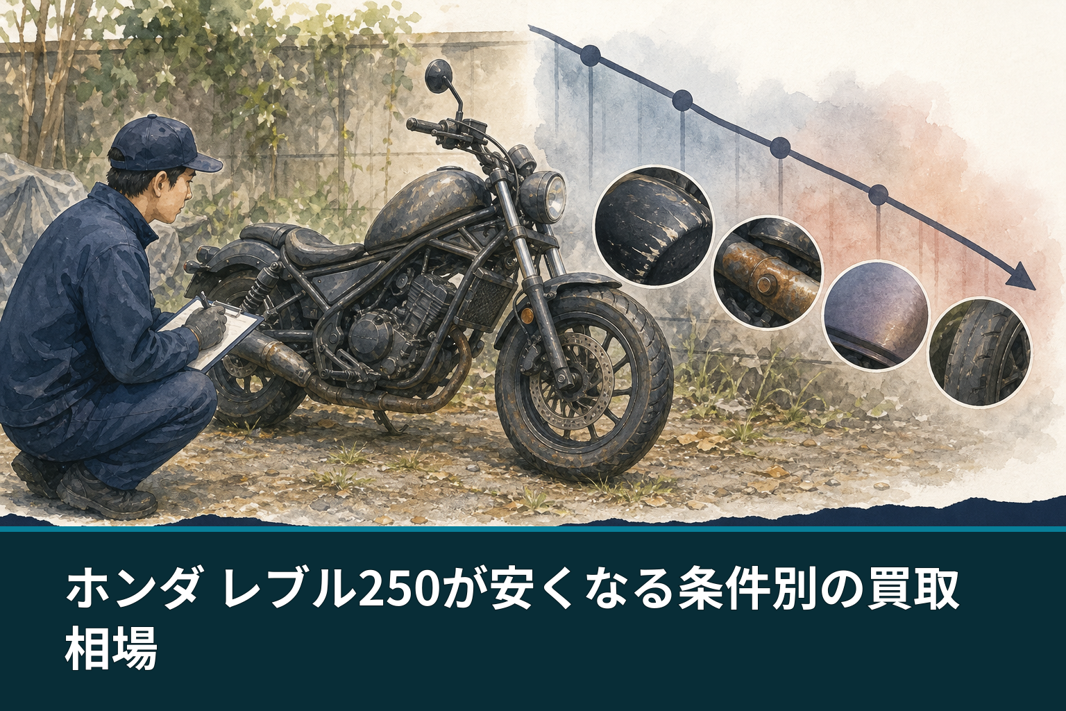 ホンダ レブル250が安くなる条件別の買取相場