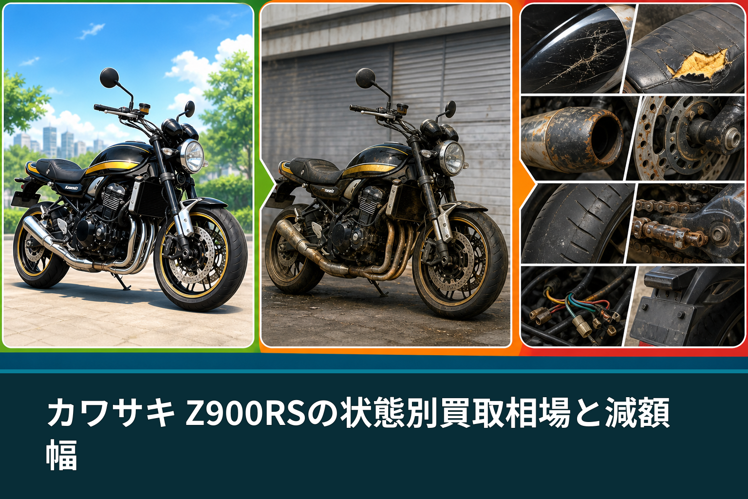 カワサキ Z900RSの状態別買取相場と減額幅