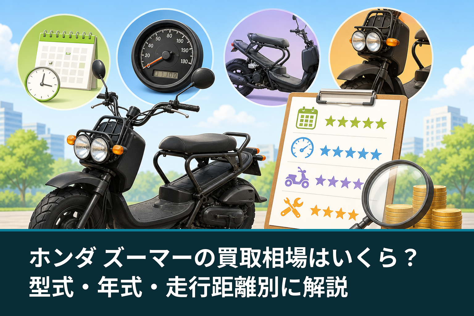 ホンダ ズーマーの買取相場はいくら？型式・年式・走行距離別に解説