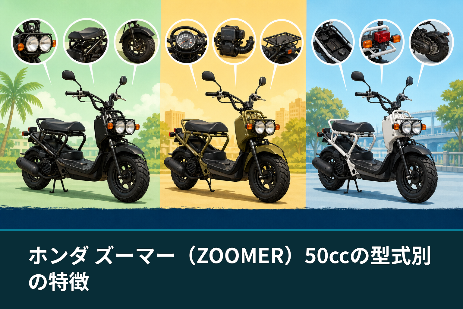 ホンダ ズーマー（ZOOMER）50ccの型式別の特徴