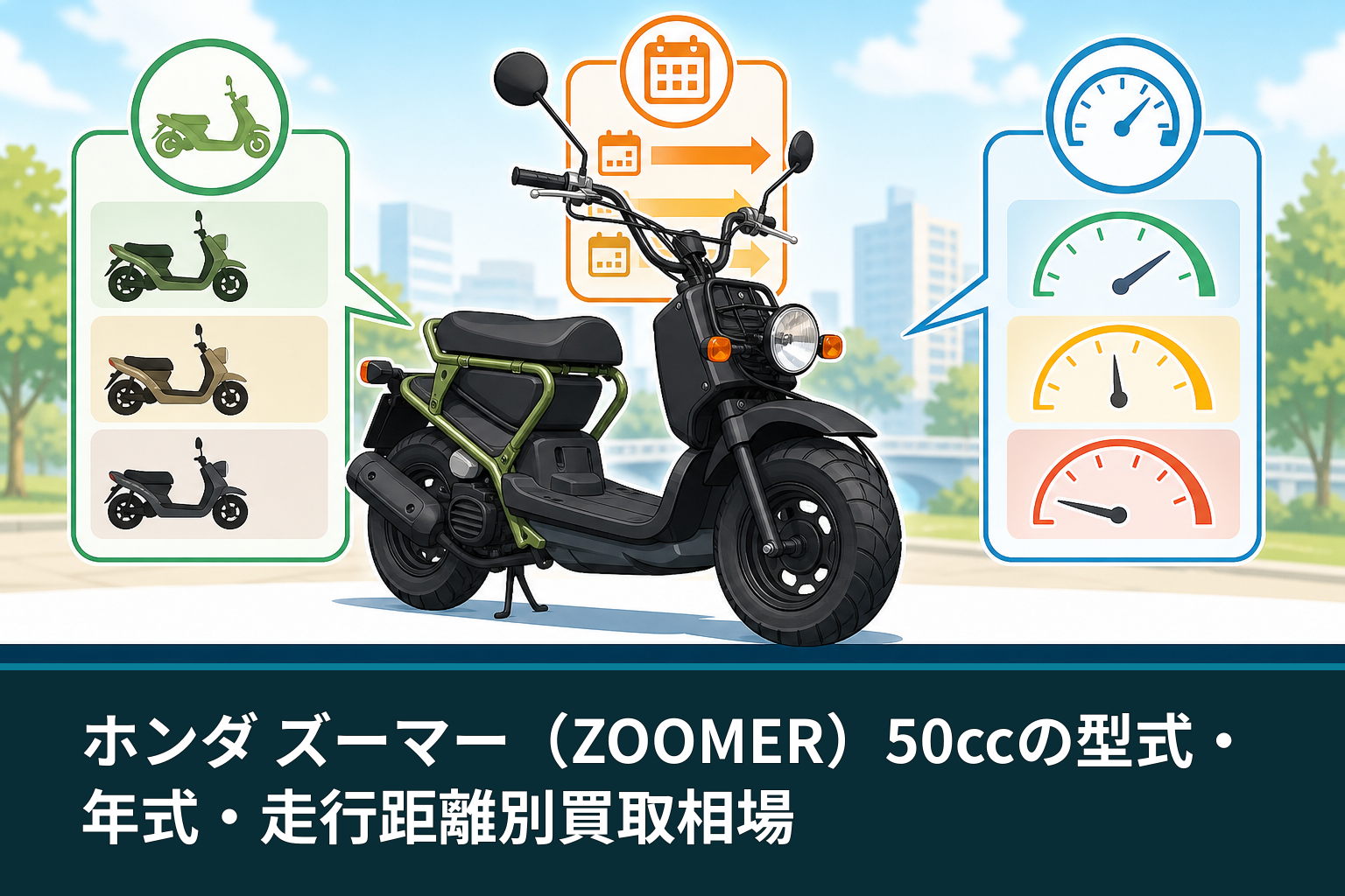 ホンダ ズーマー（ZOOMER）50ccの型式・年式・走行距離別買取相場