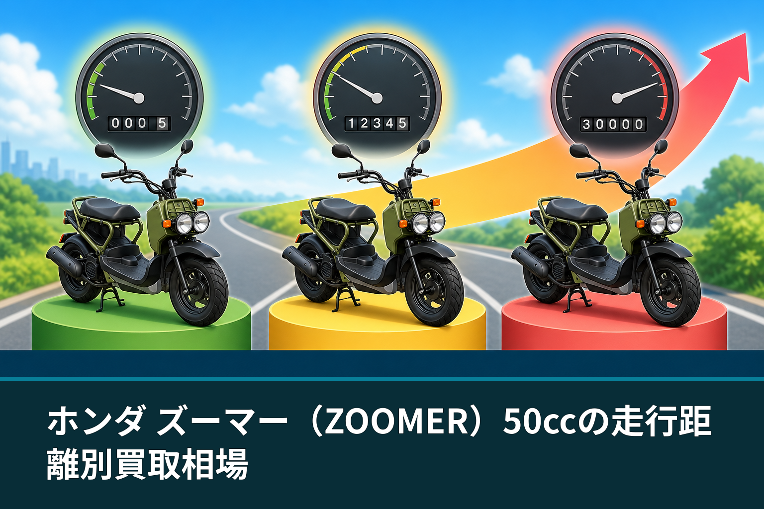 ホンダ ズーマー（ZOOMER）50ccの走行距離別買取相場