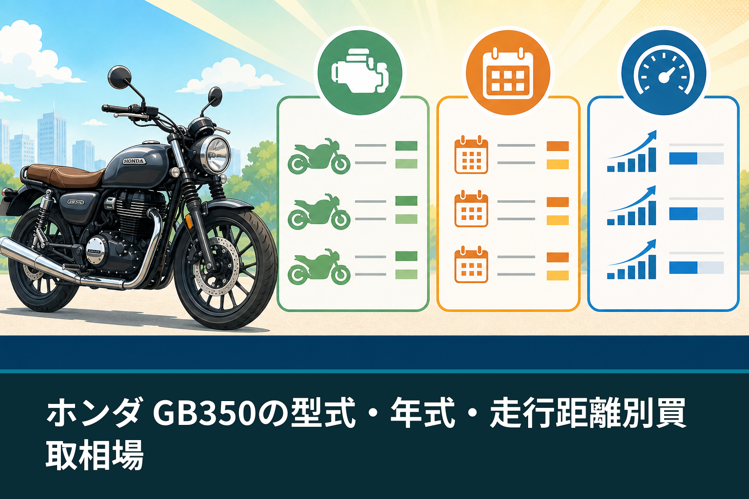ホンダ GB350の型式・年式・走行距離別買取相場