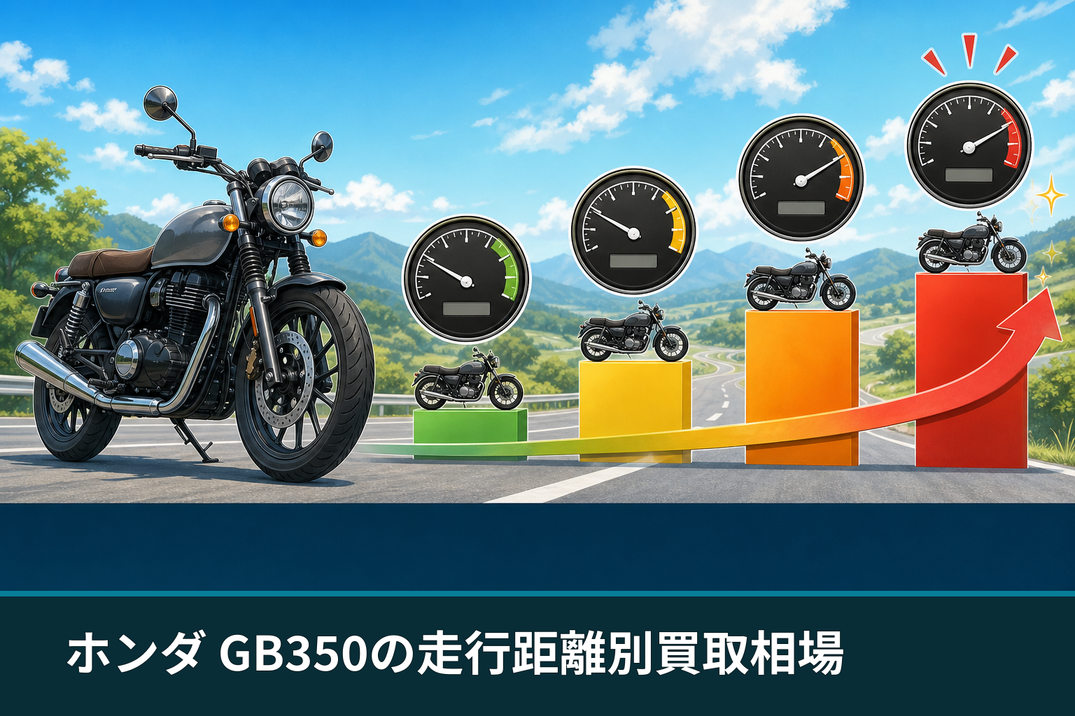 ホンダ GB350の走行距離別買取相場