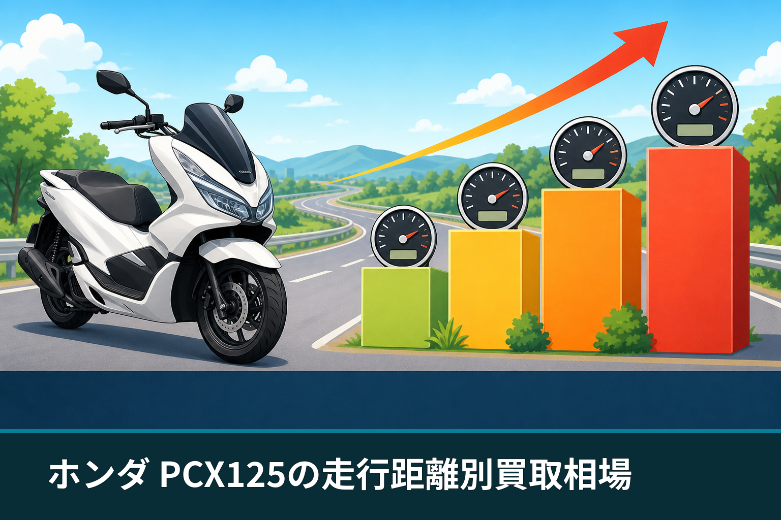 ホンダ PCX125の走行距離別買取相場