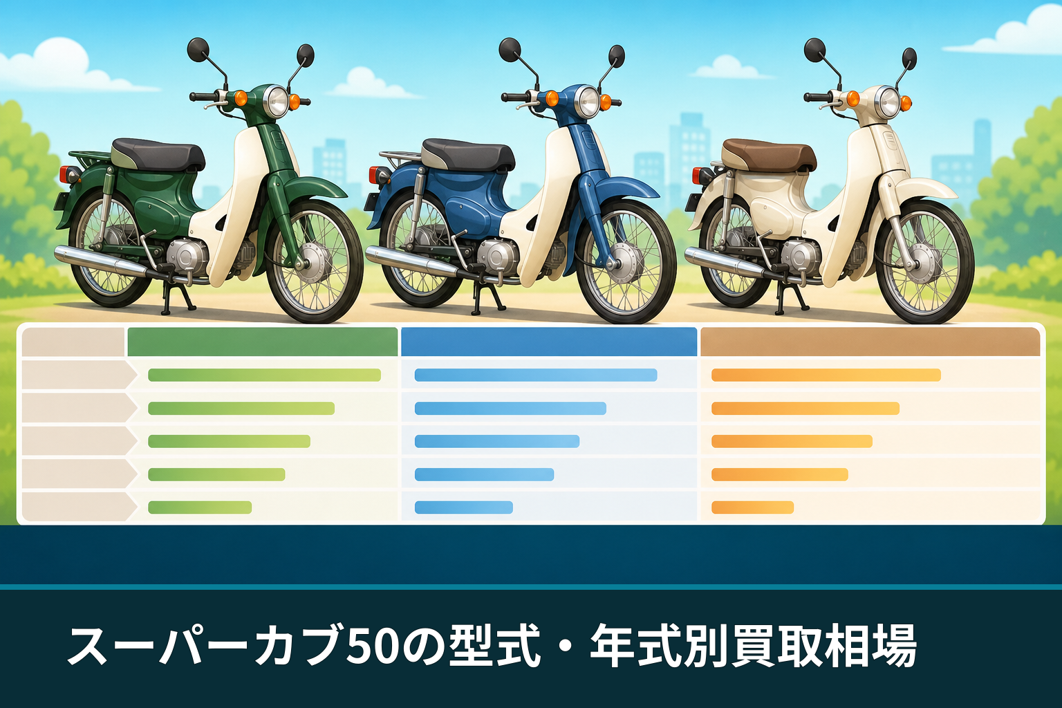 スーパーカブ50の型式・年式別買取相場