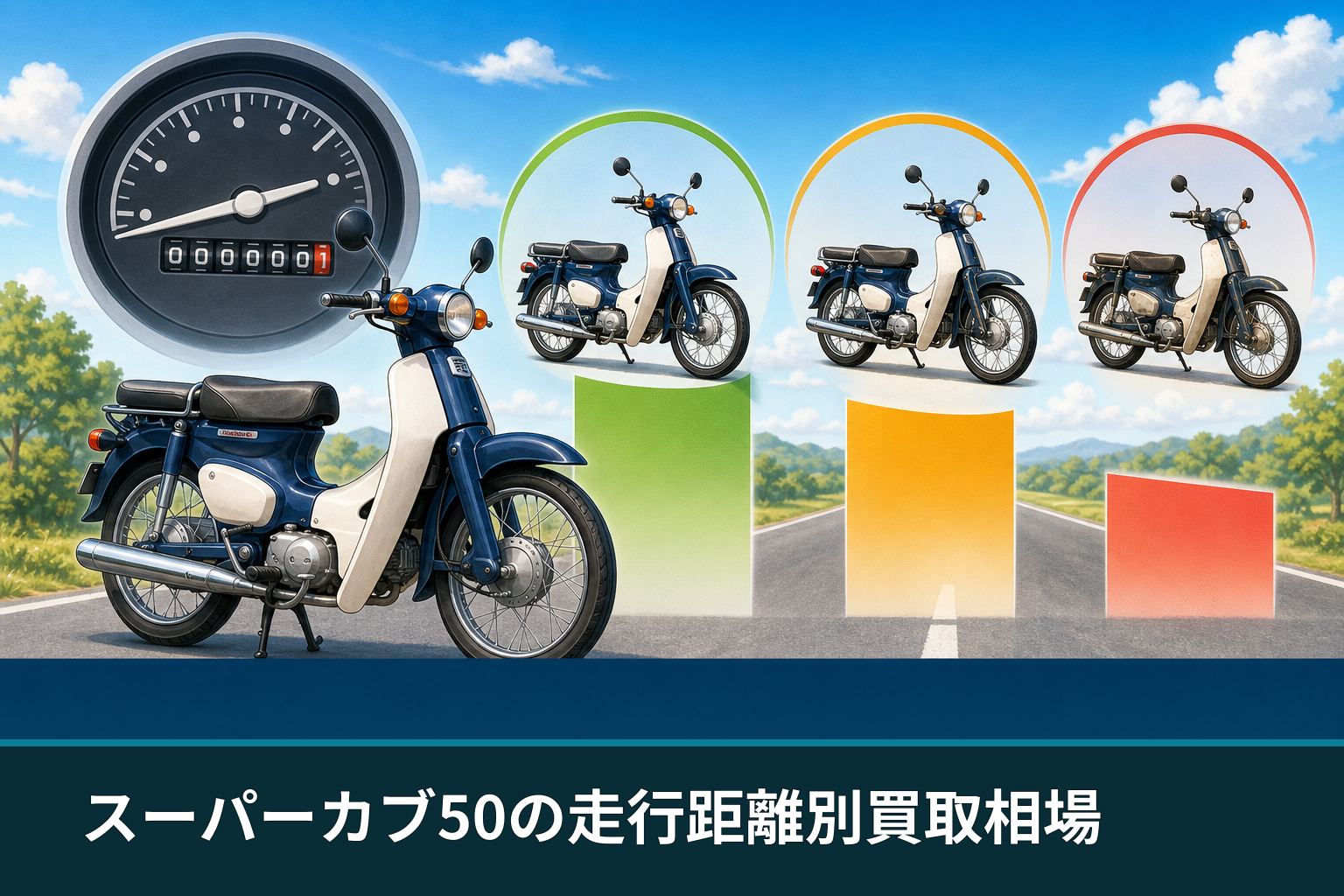 スーパーカブ50の走行距離別買取相場