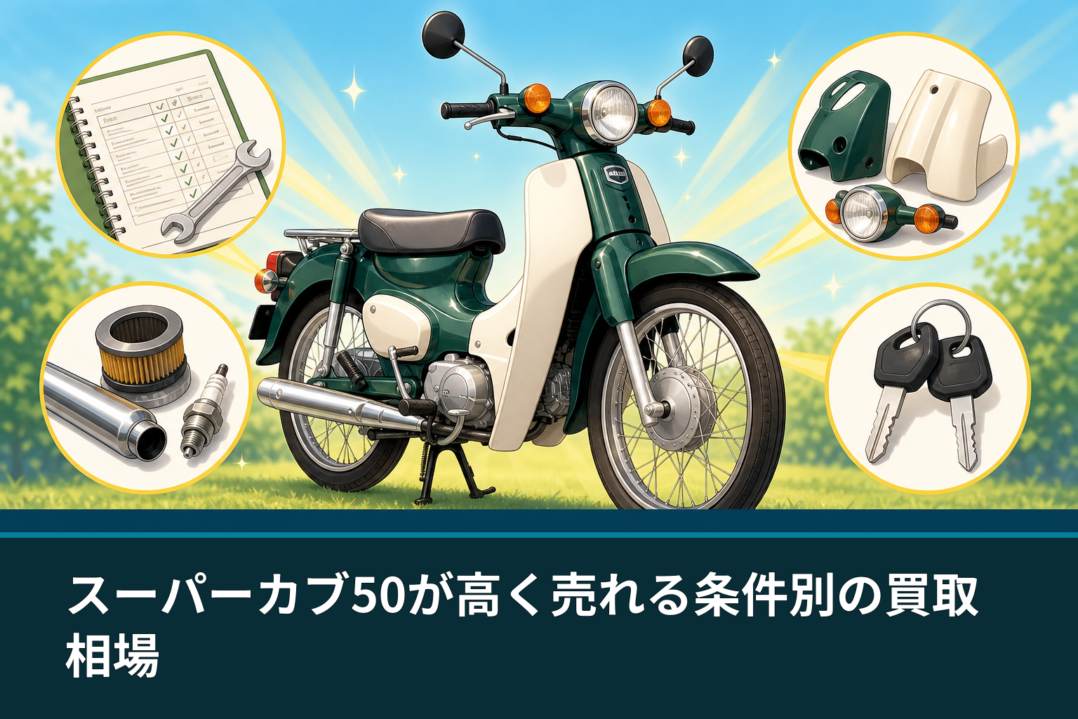スーパーカブ50が高く売れる条件別の買取相場