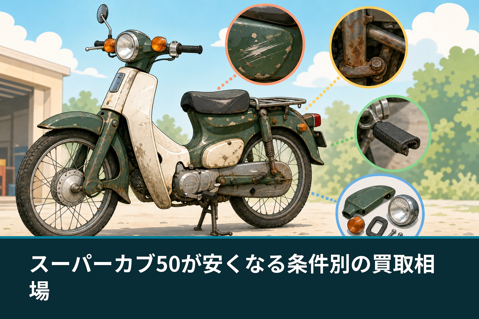 スーパーカブ50が安くなる条件別の買取相場
