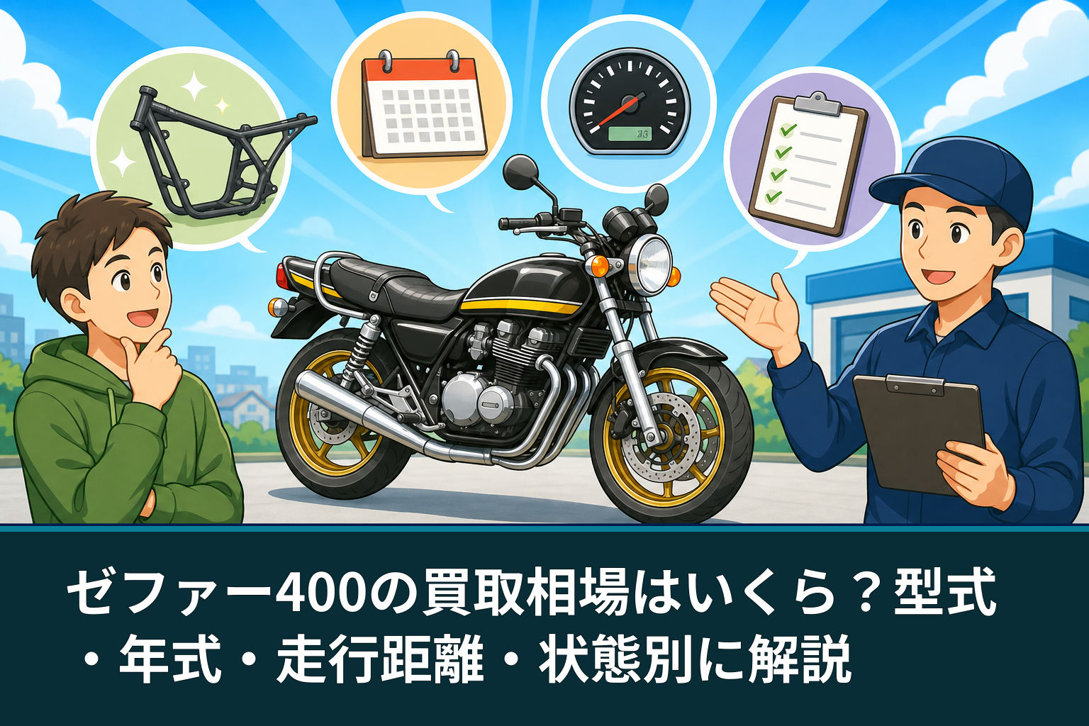 ゼファー400の買取相場はいくら?型式・年式・走行距離・状態別に解説
