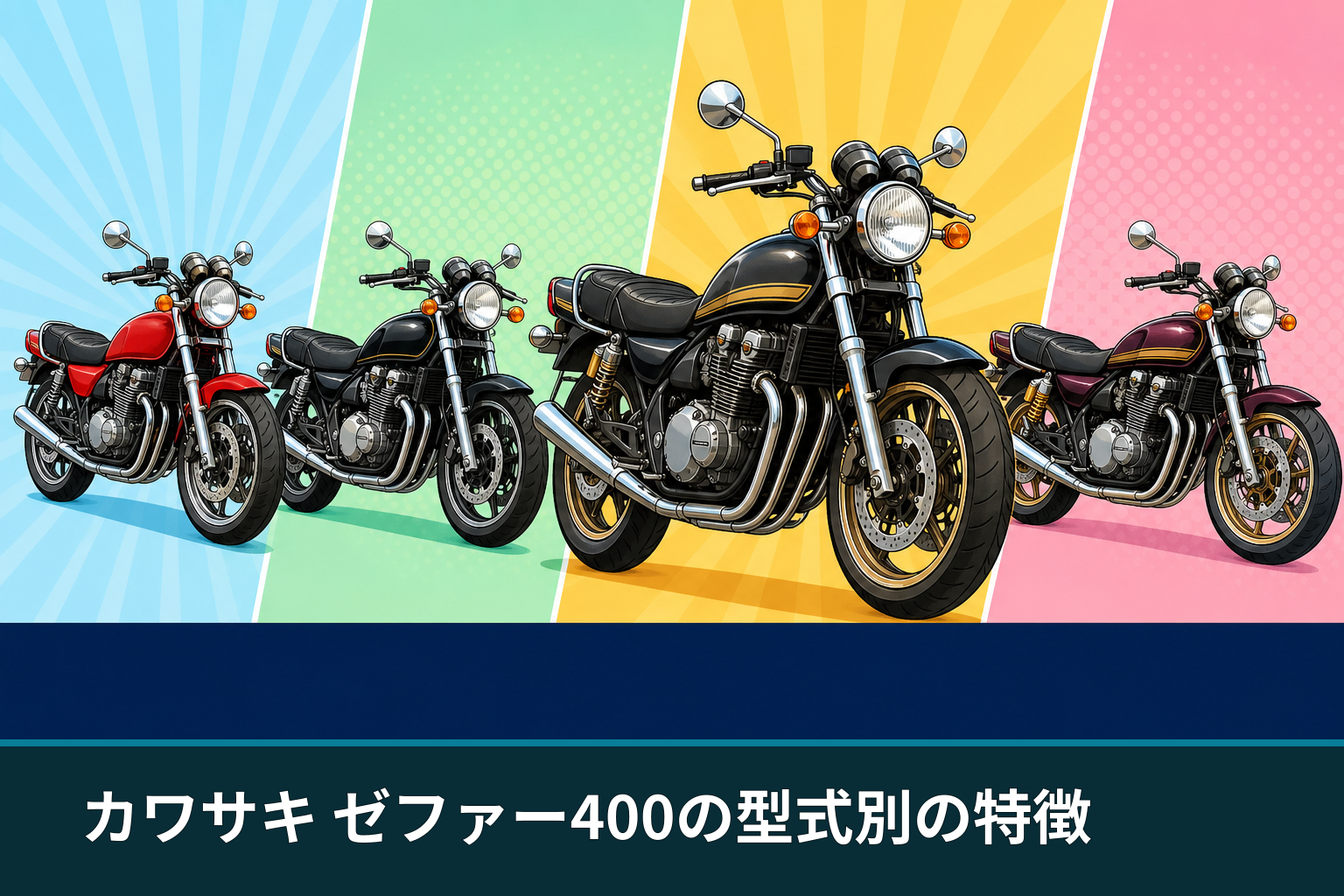 カワサキ ゼファー400の型式別の特徴