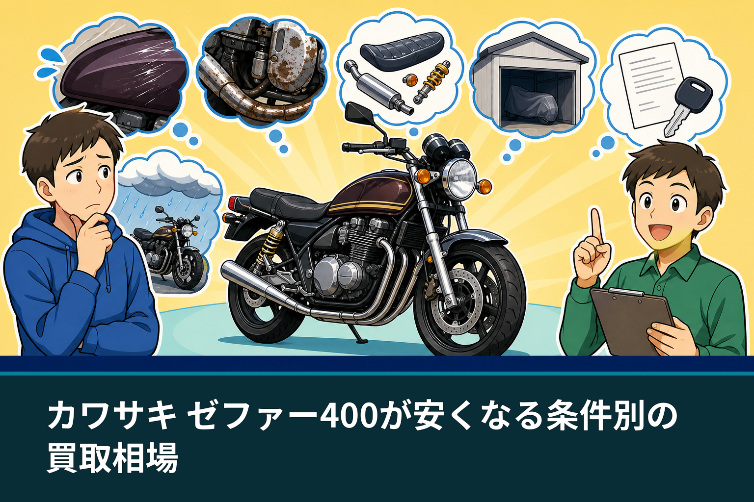 カワサキ ゼファー400が安くなる条件別の買取相場