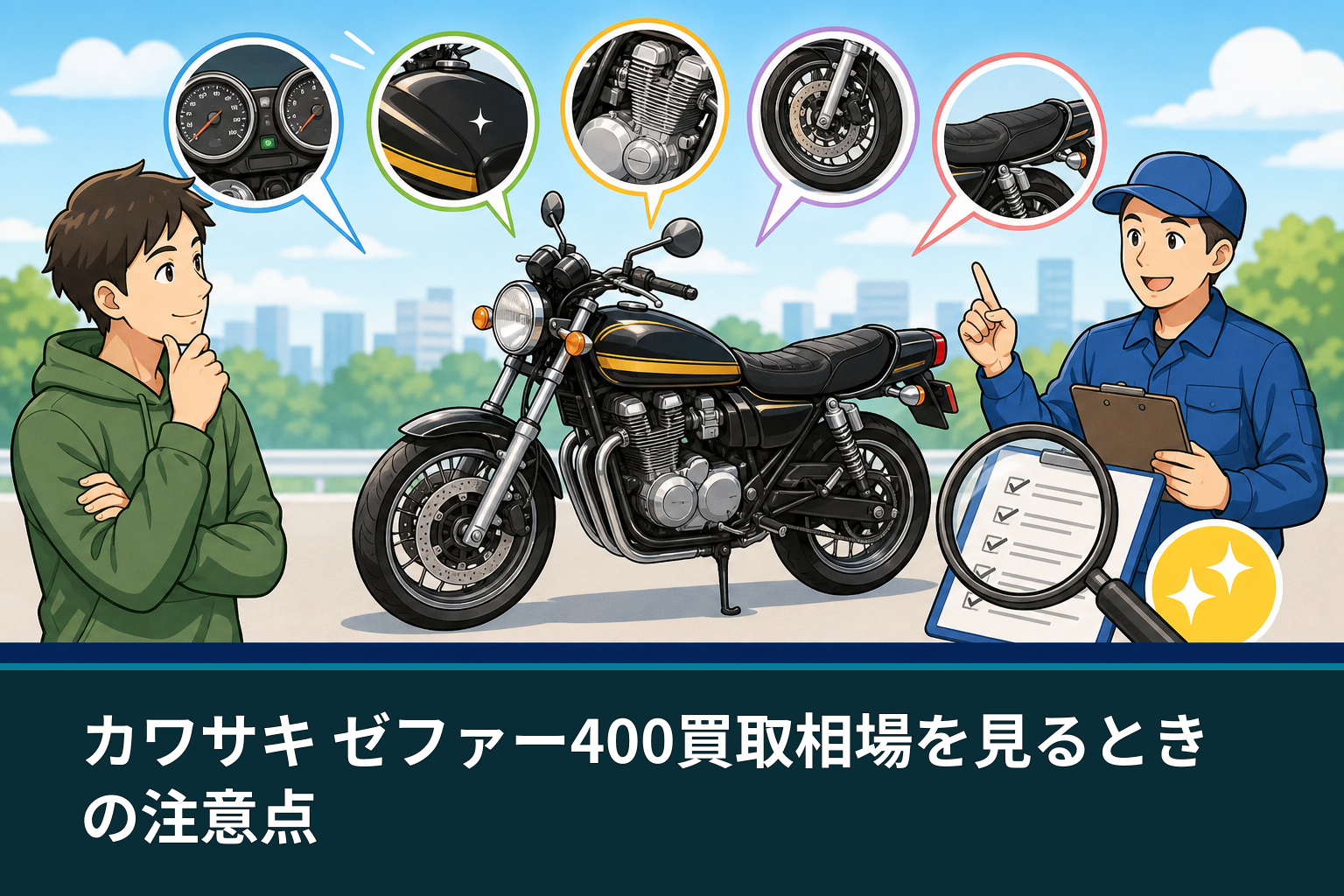 カワサキ ゼファー400買取相場を見るときの注意点