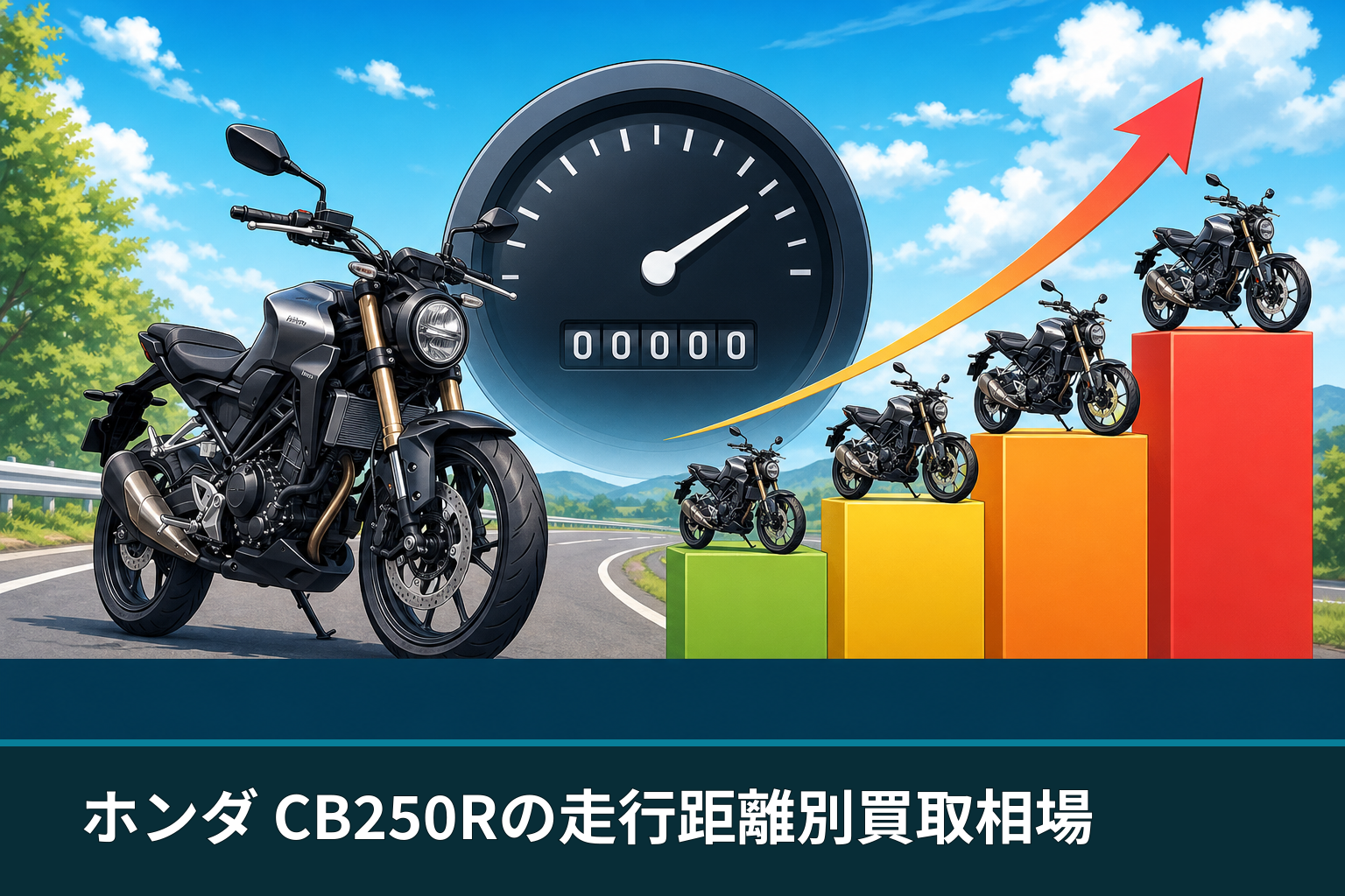 ホンダ CB250Rの走行距離別買取相場