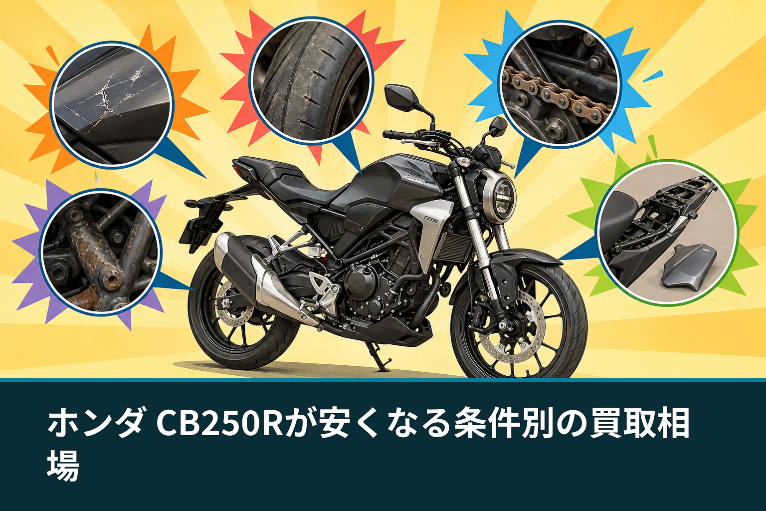 ホンダ CB250Rが安くなる条件別の買取相場