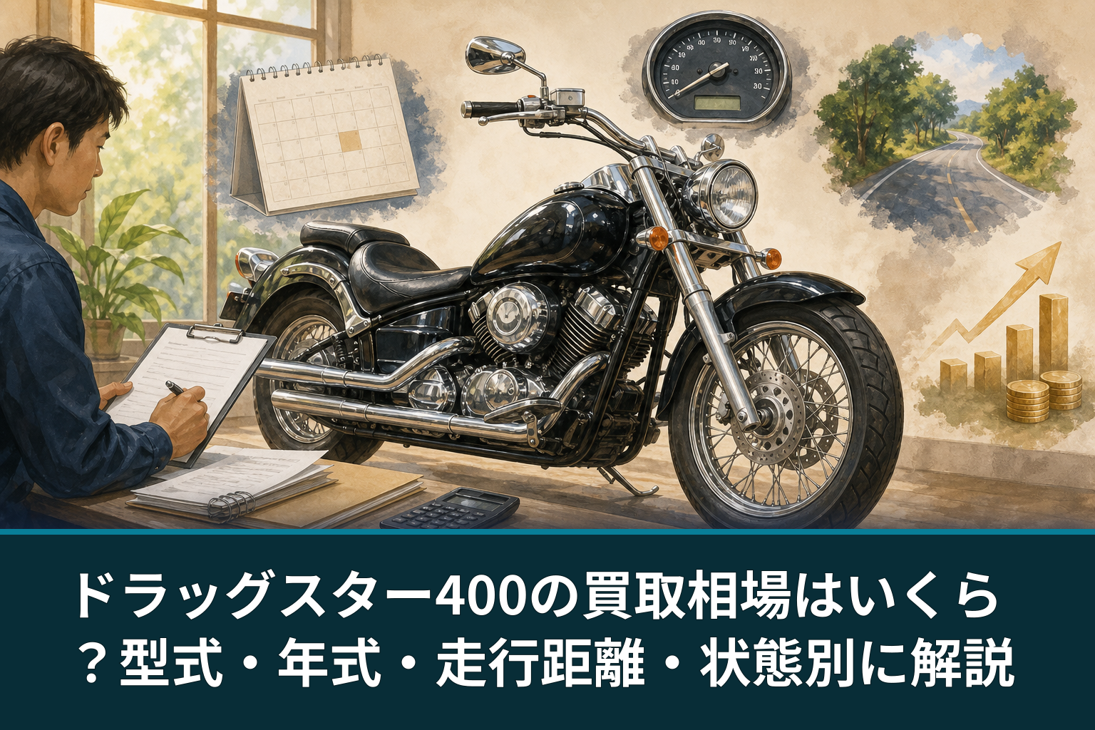 ドラッグスター400の買取相場はいくら?型式・年式・走行距離・状態別に解説