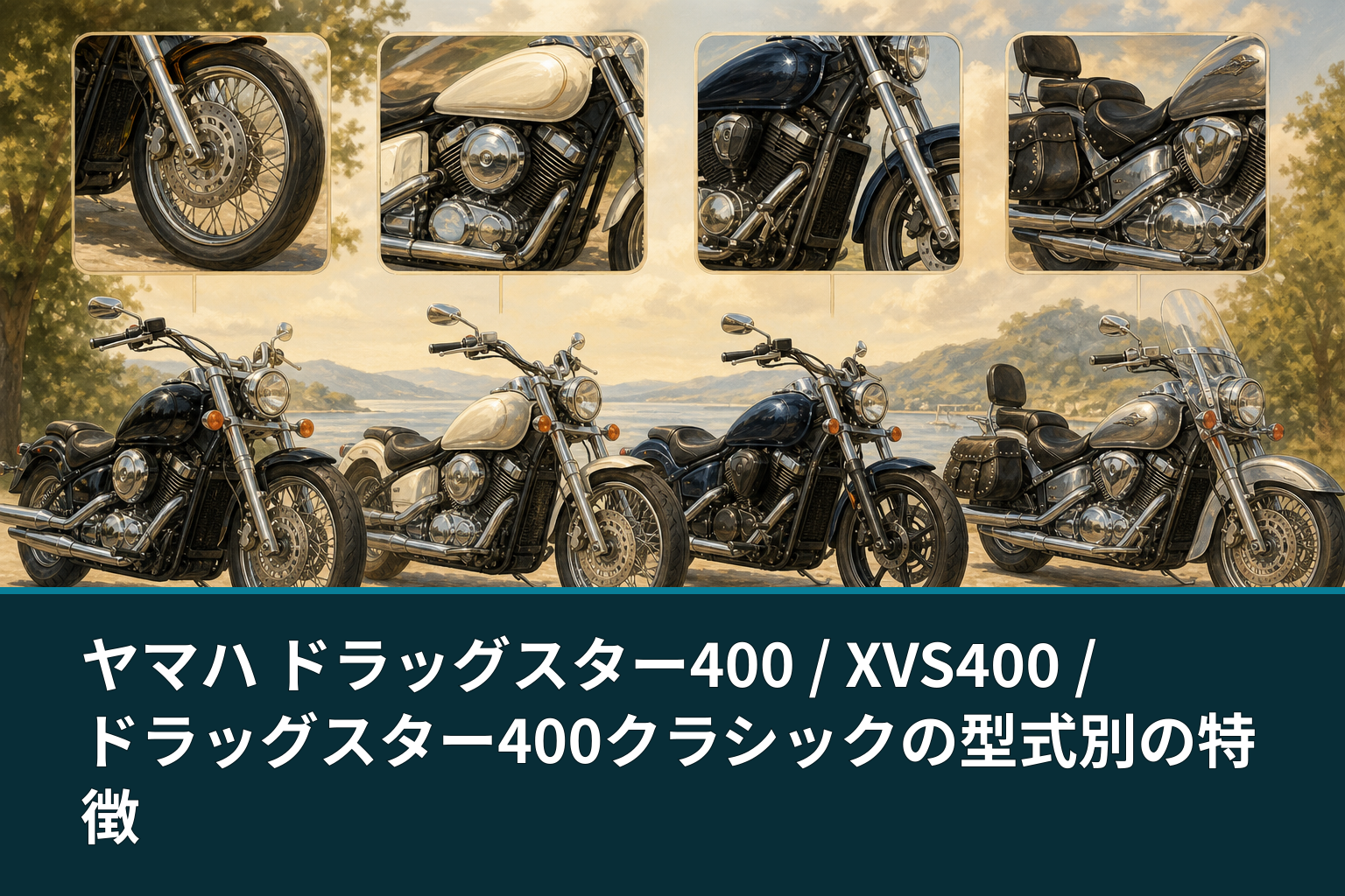 ヤマハ ドラッグスター400 / XVS400 / ドラッグスター400クラシックの型式別の特徴
