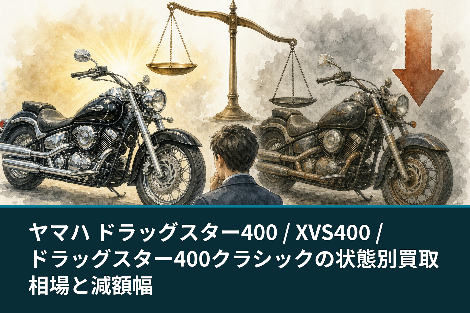 ヤマハ ドラッグスター400 / XVS400 / ドラッグスター400クラシックの状態別買取相場と減額幅
