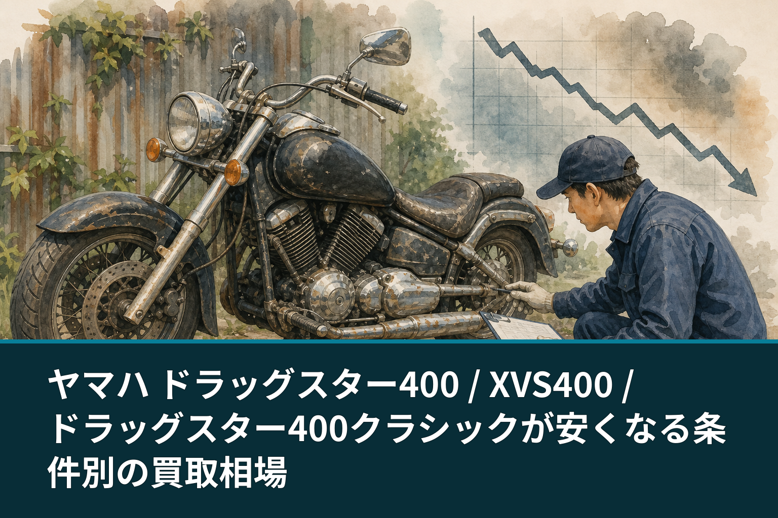 ヤマハ ドラッグスター400 / XVS400 / ドラッグスター400クラシックが安くなる条件別の買取相場