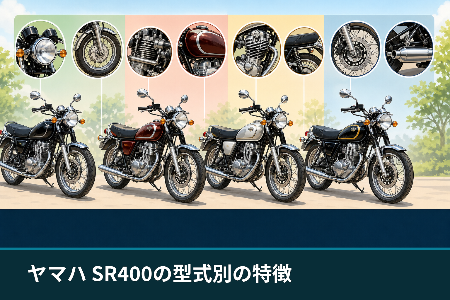 ヤマハ SR400の型式別の特徴