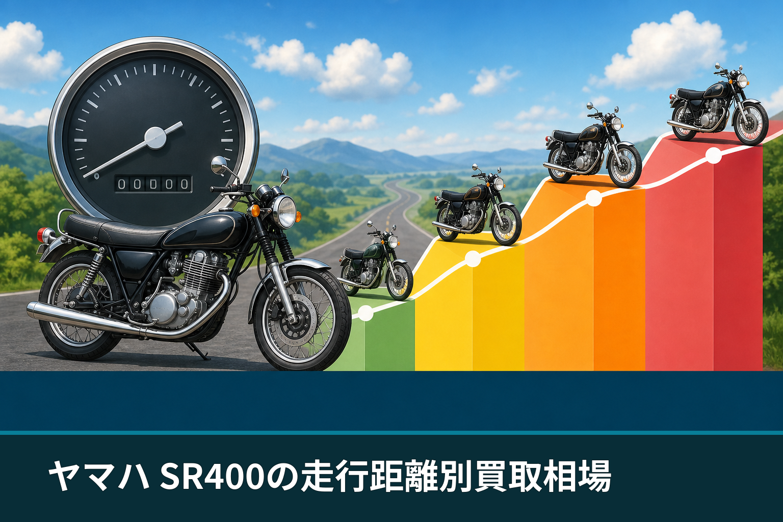 ヤマハ SR400の走行距離別買取相場