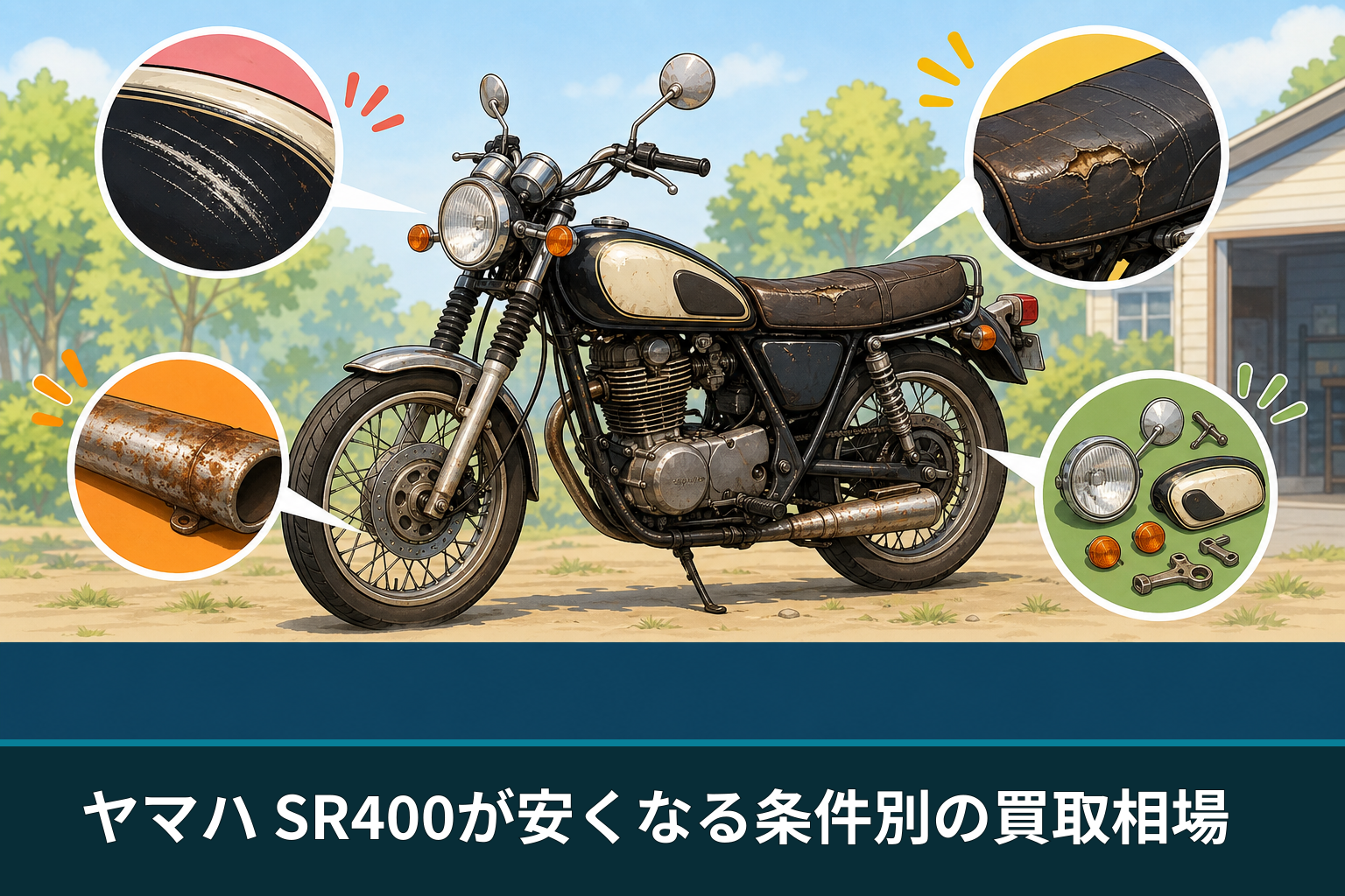 ヤマハ SR400が安くなる条件別の買取相場
