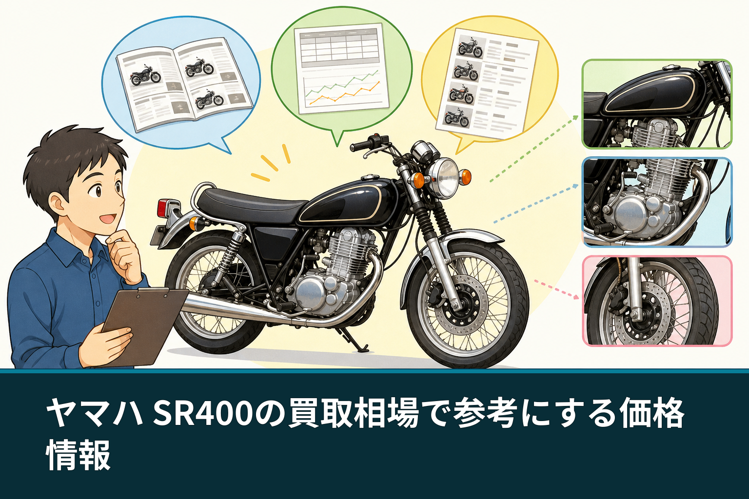 ヤマハ SR400の買取相場で参考にする価格情報