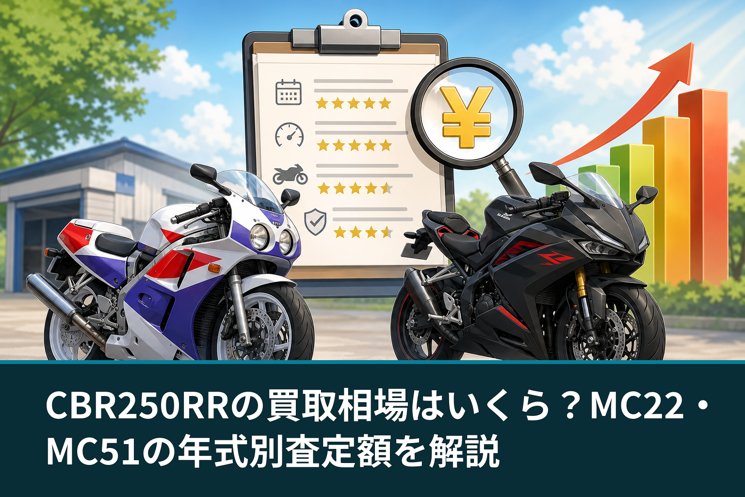 CBR250RRの買取相場はいくら?MC22・MC51の年式別査定額を解説