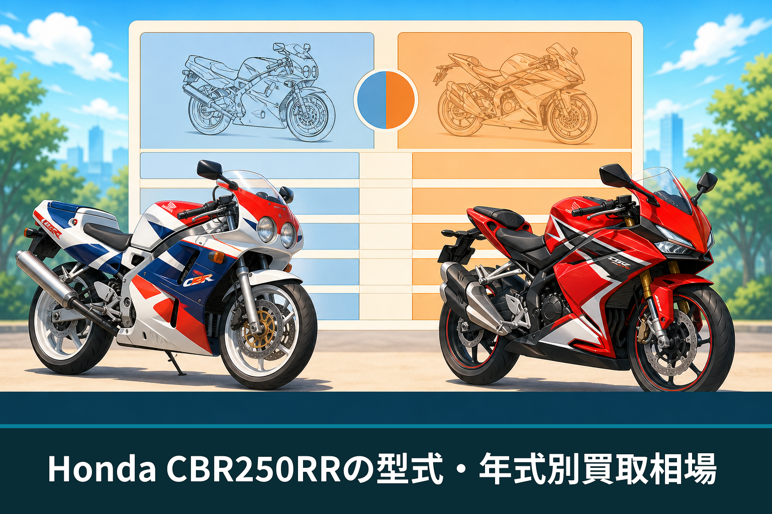 Honda CBR250RRの型式・年式別買取相場