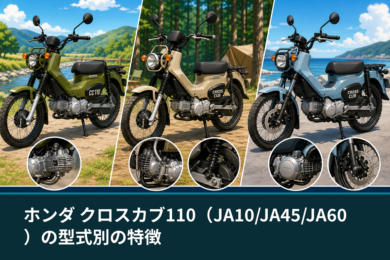 ホンダ クロスカブ110(JA10/JA45/JA60)の型式別の特徴