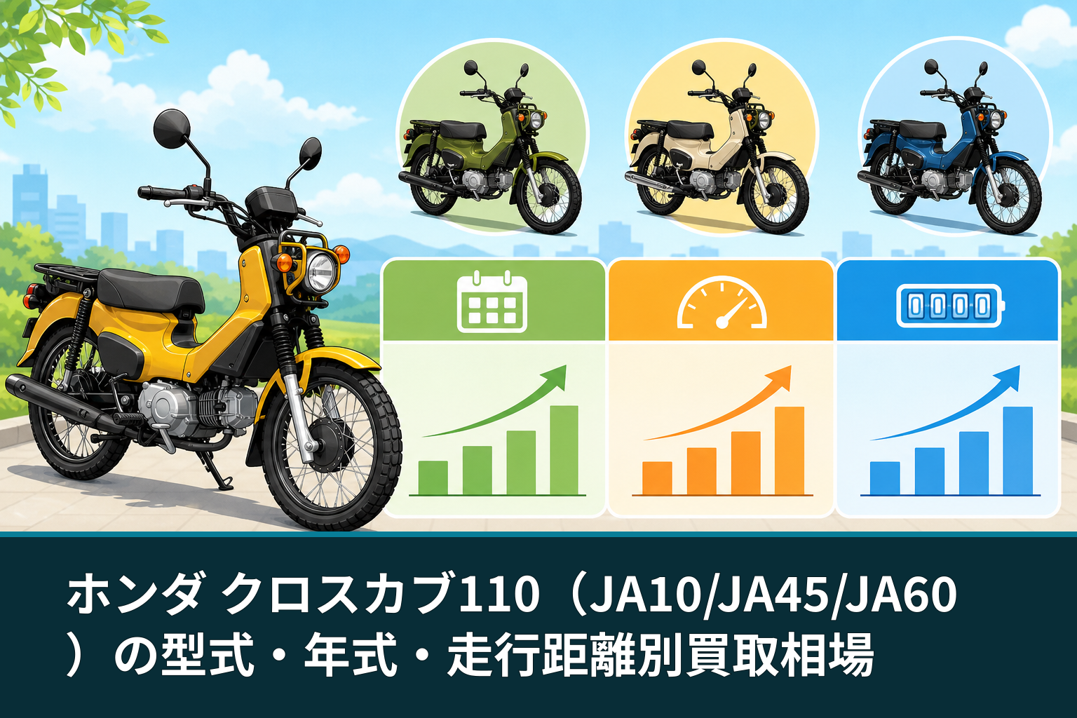 ホンダ クロスカブ110(JA10/JA45/JA60)の型式・年式・走行距離別買取相場