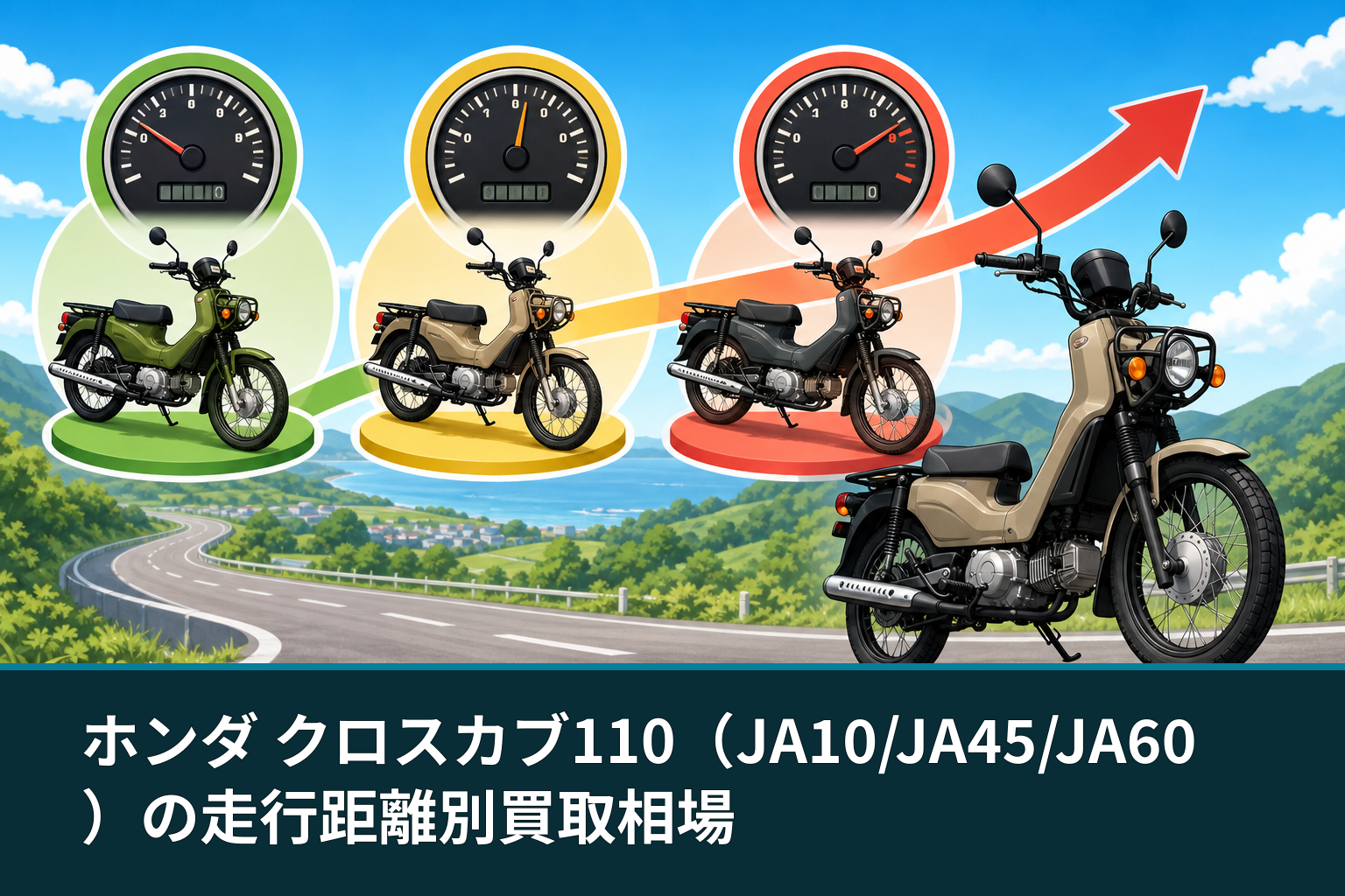 ホンダ クロスカブ110(JA10/JA45/JA60)の走行距離別買取相場