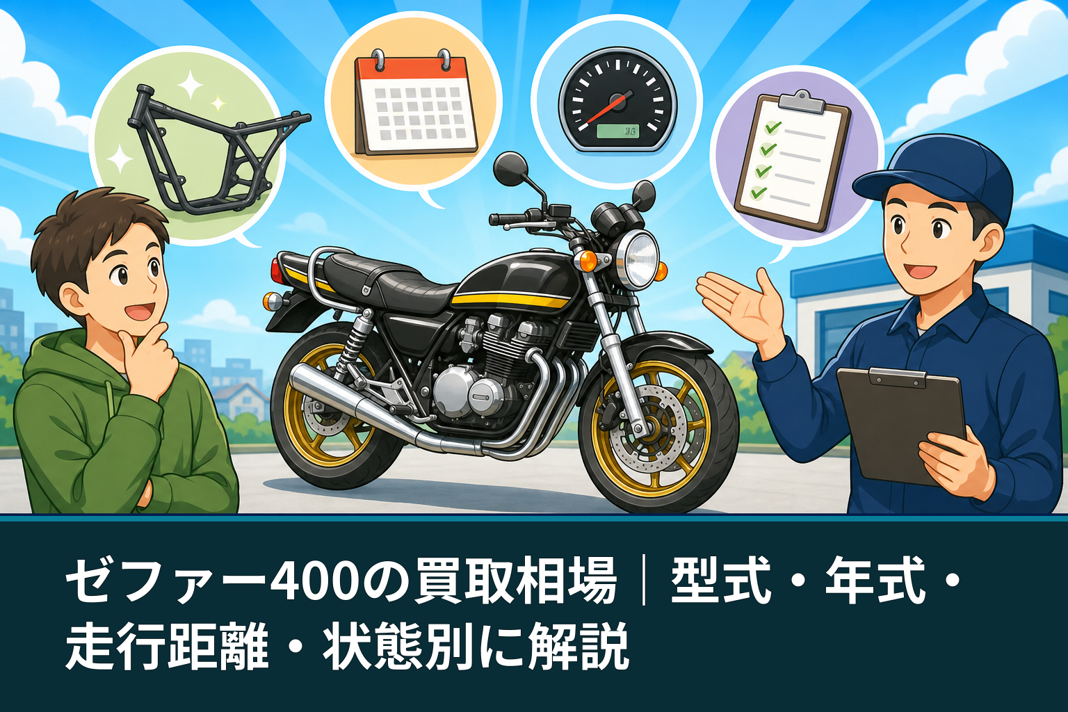 ゼファー400の買取相場|型式・年式・走行距離・状態別に解説