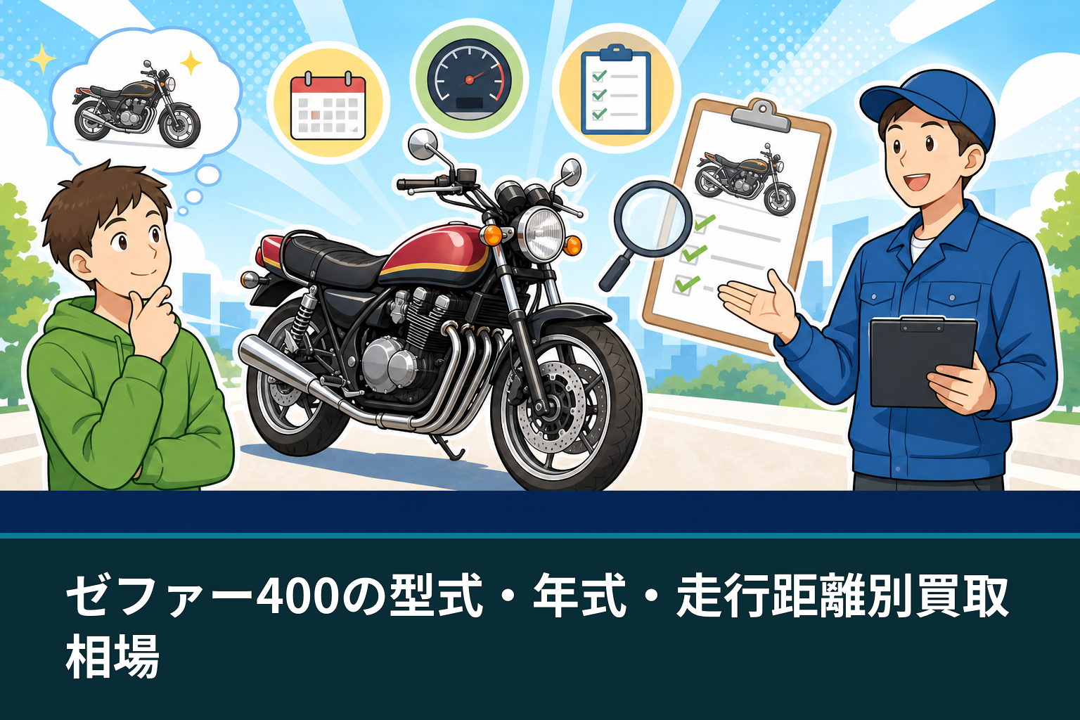 ゼファー400の型式・年式・走行距離別買取相場