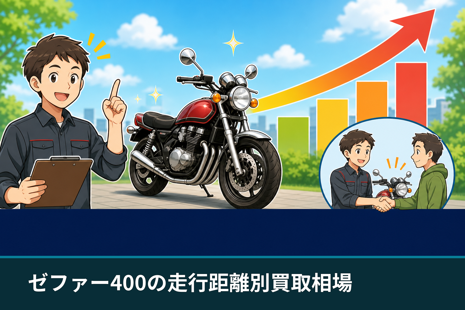 ゼファー400の走行距離別買取相場