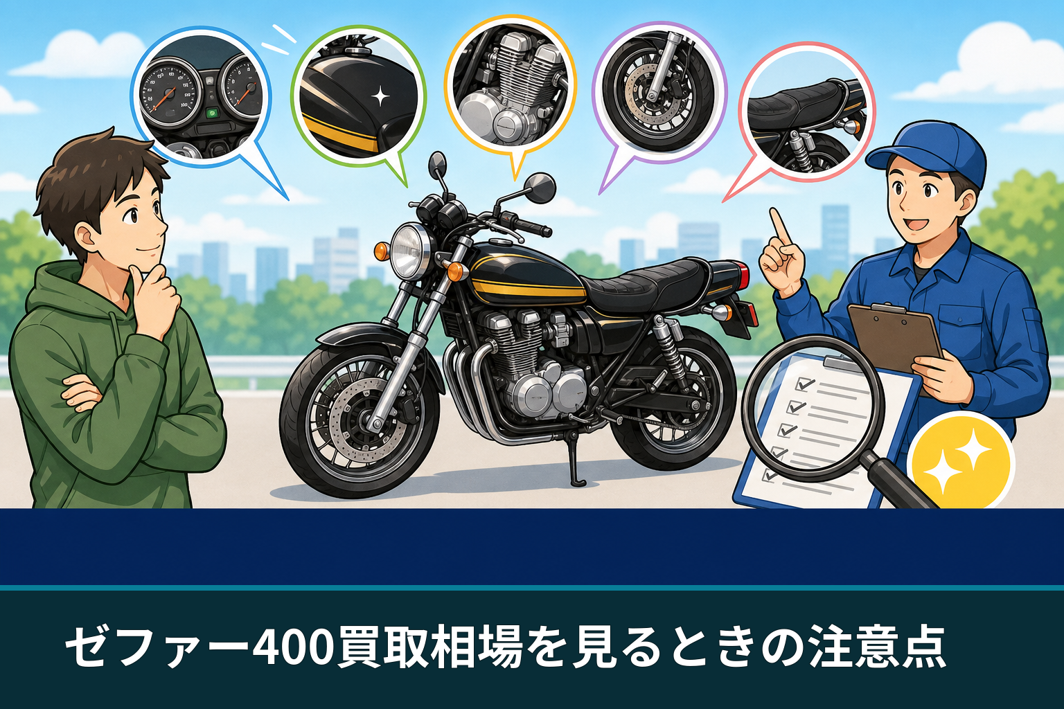 ゼファー400買取相場を見るときの注意点