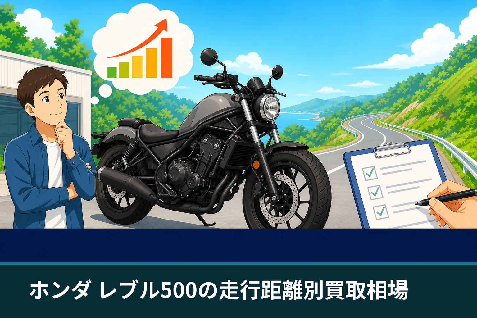ホンダ レブル500の走行距離別買取相場