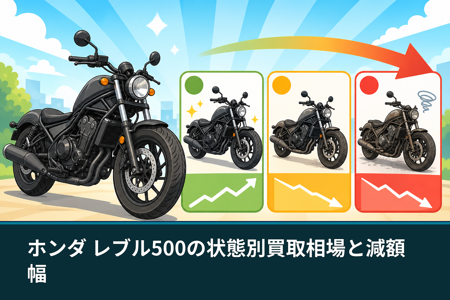 ホンダ レブル500の状態別買取相場と減額幅
