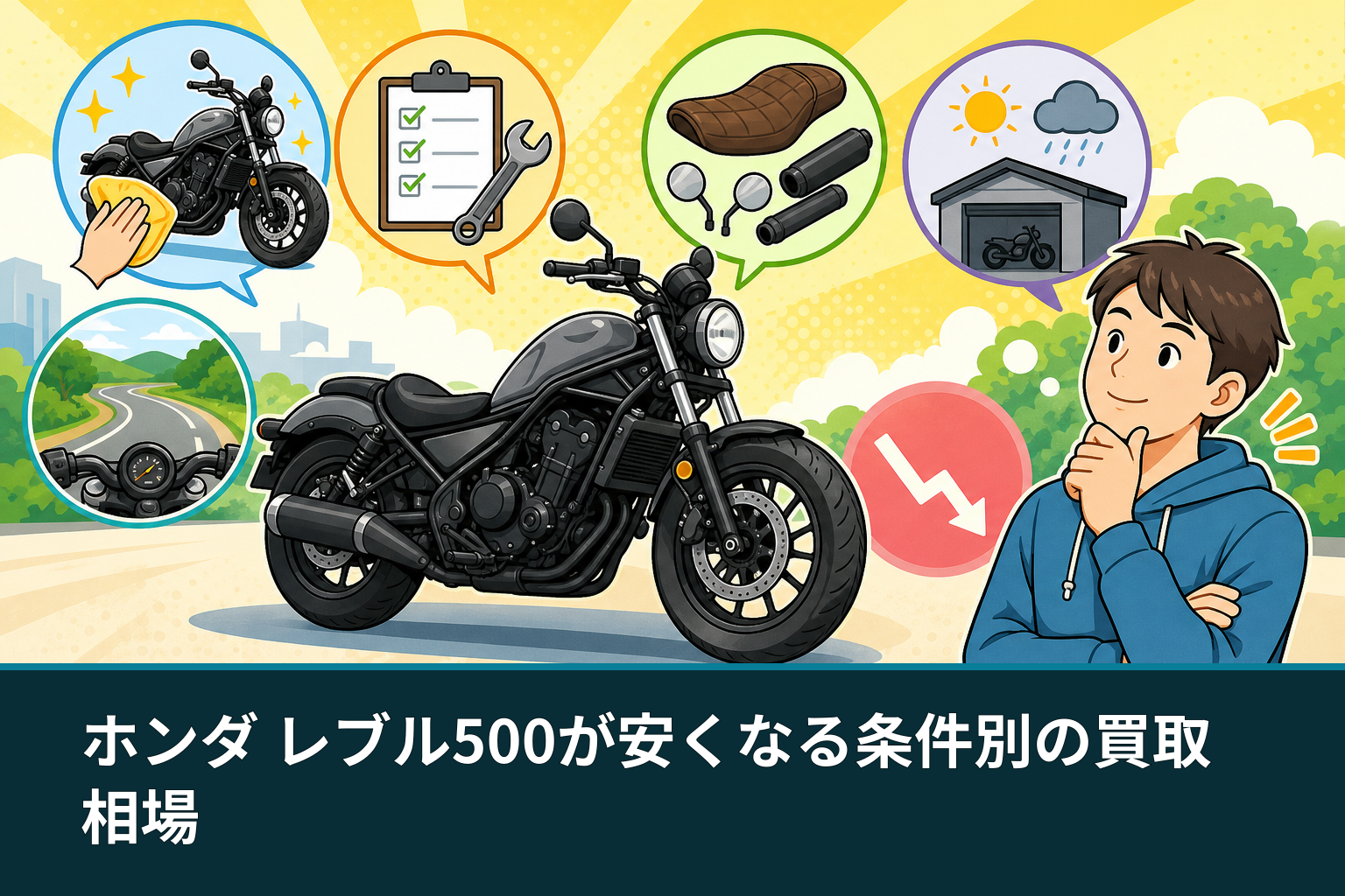 ホンダ レブル500が安くなる条件別の買取相場