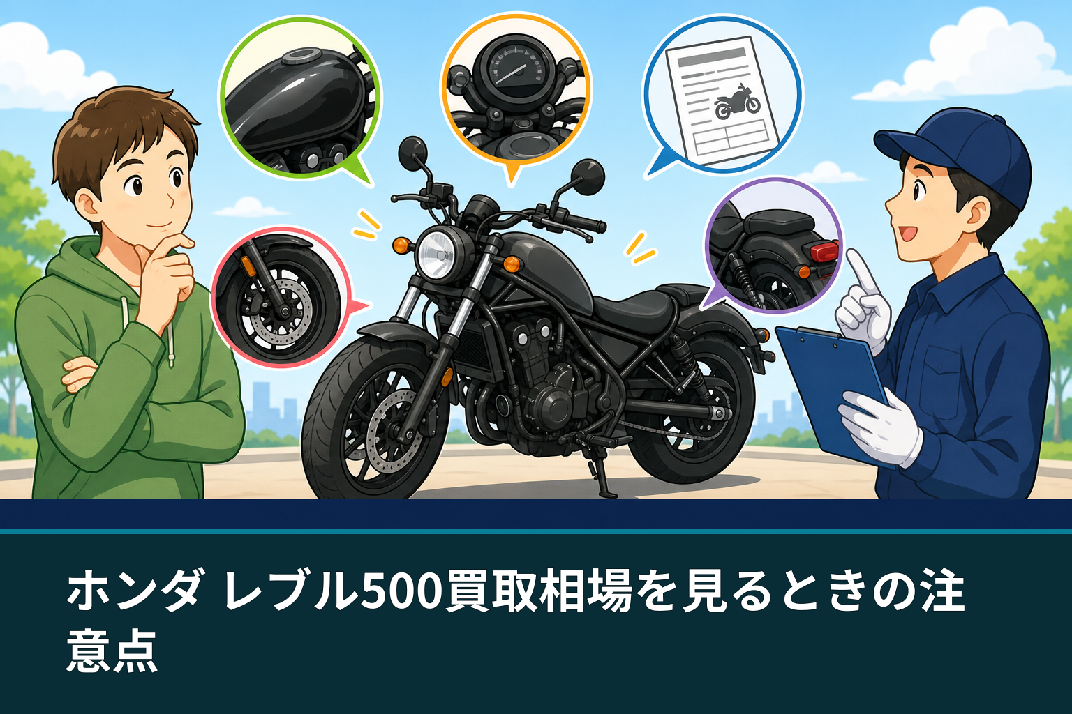 ホンダ レブル500買取相場を見るときの注意点