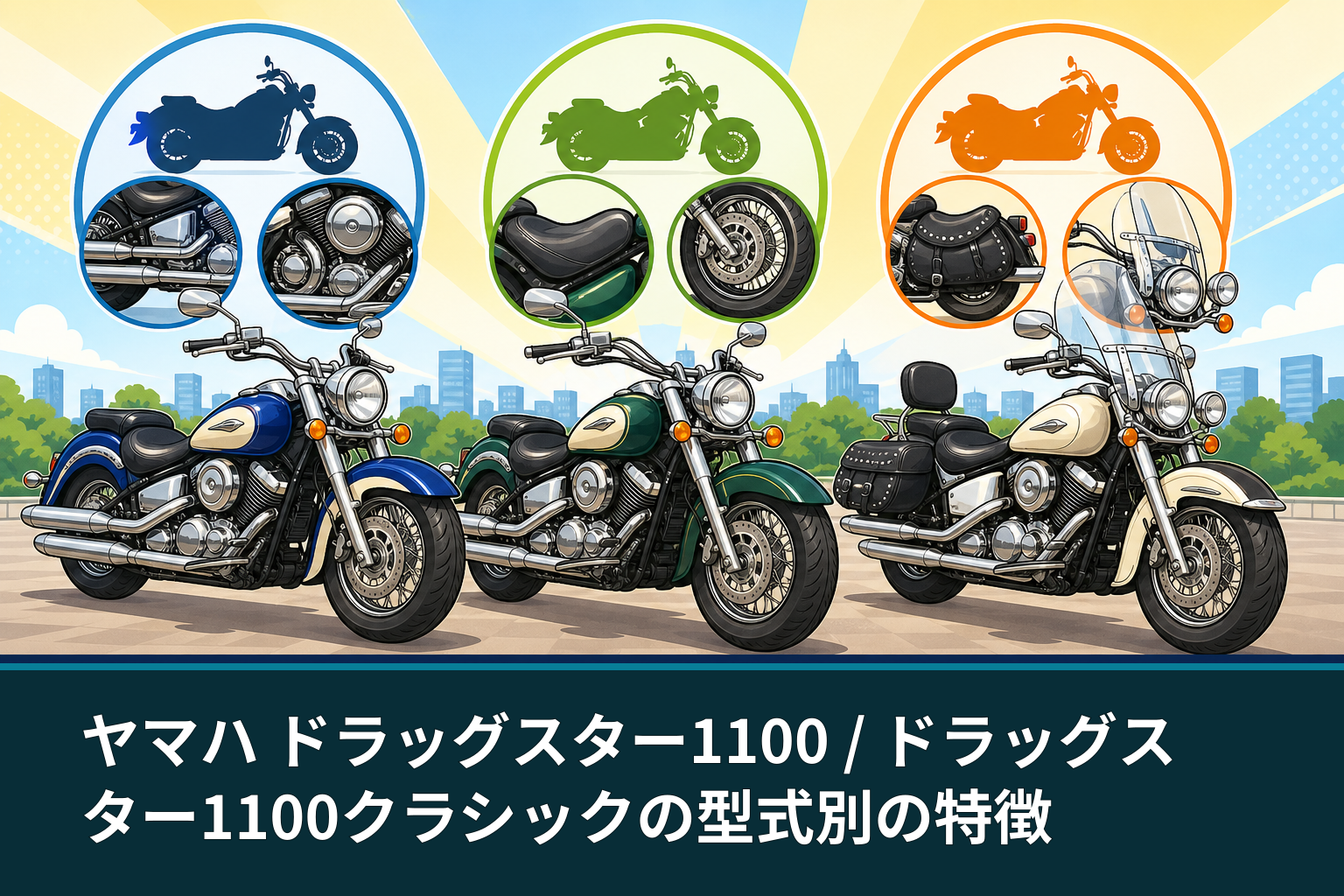 ヤマハ ドラッグスター1100 / ドラッグスター1100クラシックの型式別の特徴