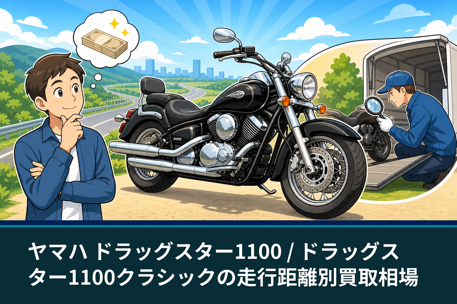ヤマハ ドラッグスター1100 / ドラッグスター1100クラシックの走行距離別買取相場