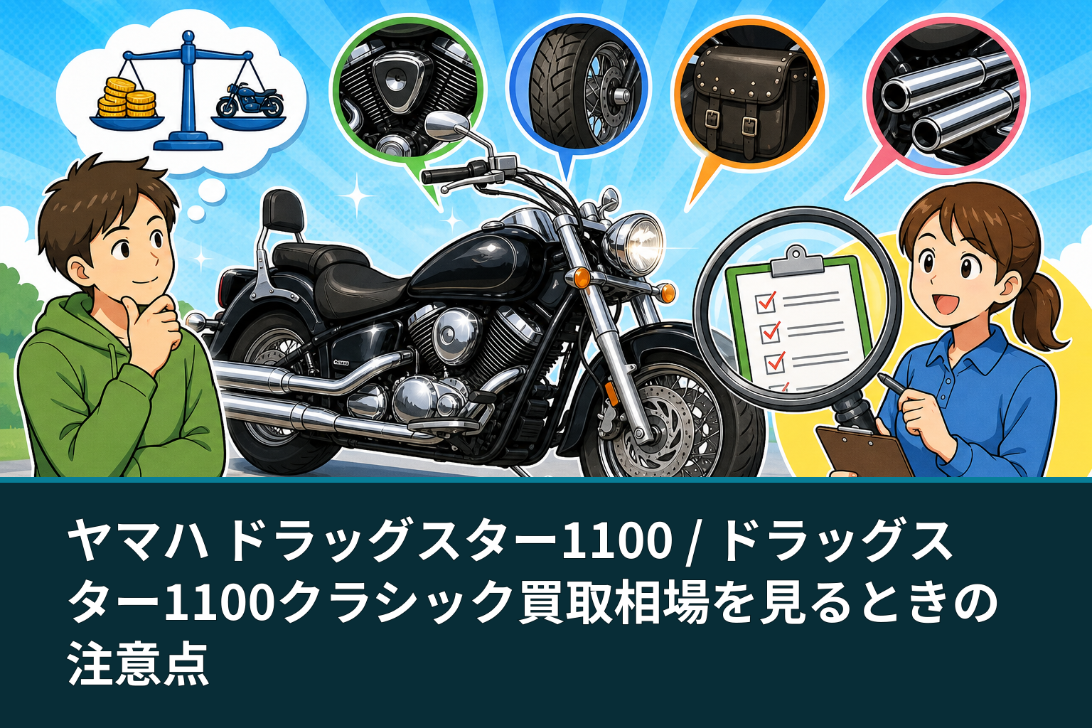 ヤマハ ドラッグスター1100 / ドラッグスター1100クラシック買取相場を見るときの注意点