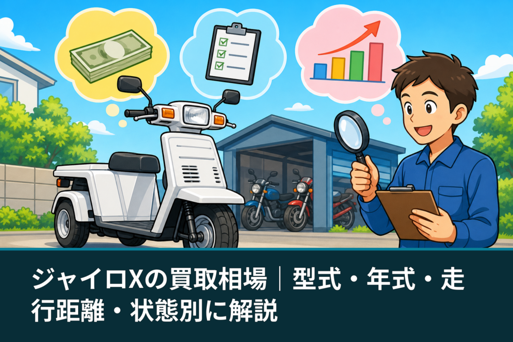 ジャイロXの買取相場｜型式・年式・走行距離・状態別に解説
