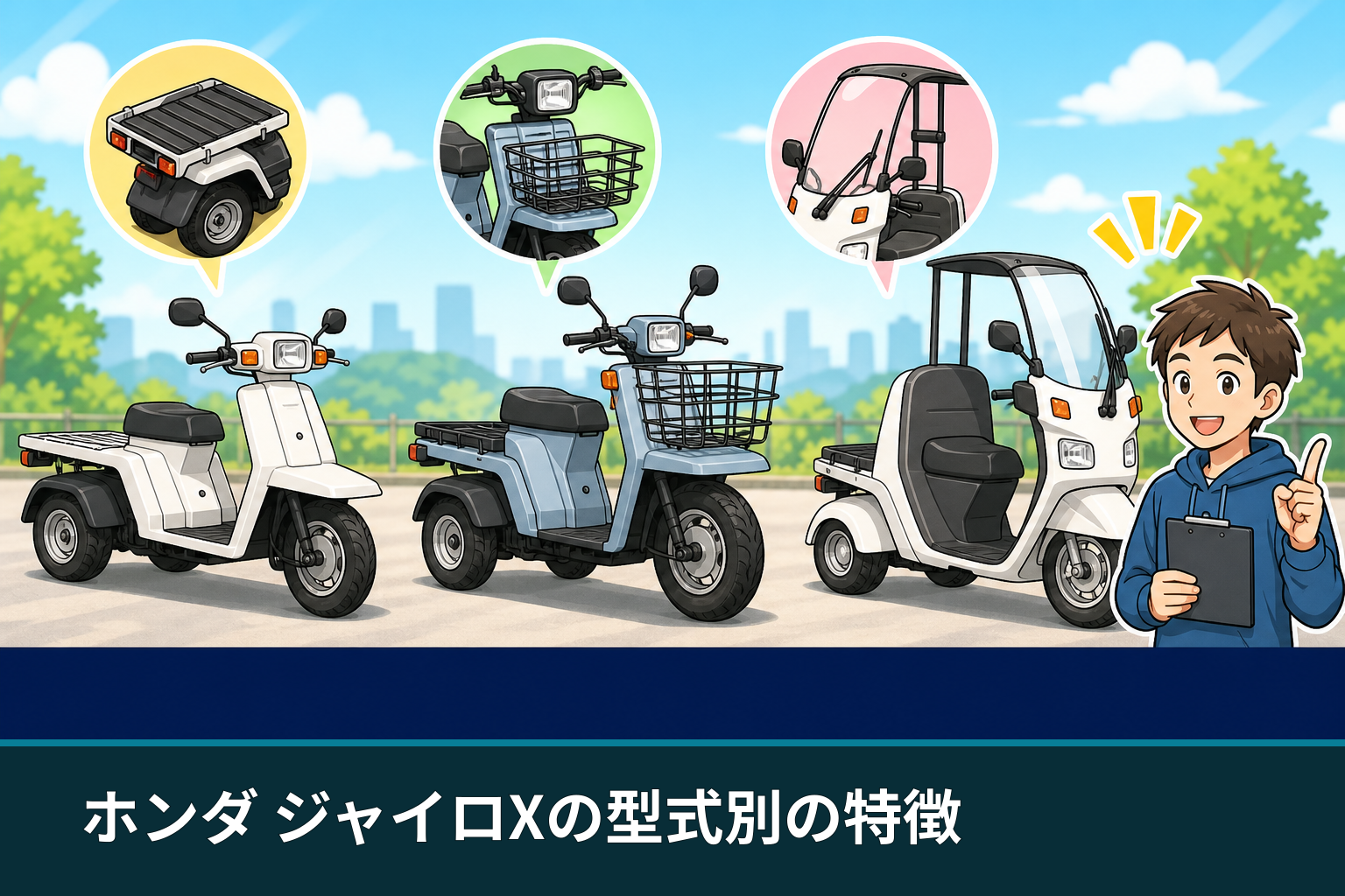 ホンダ ジャイロXの型式別の特徴