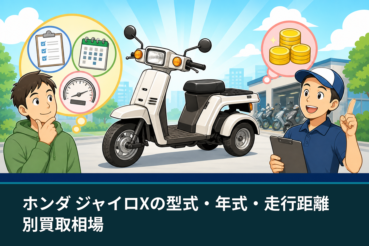 ホンダ ジャイロXの型式・年式・走行距離別買取相場