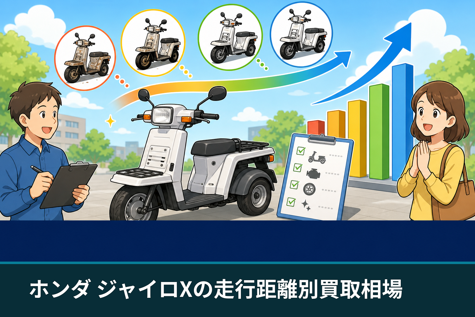 ホンダ ジャイロXの走行距離別買取相場
